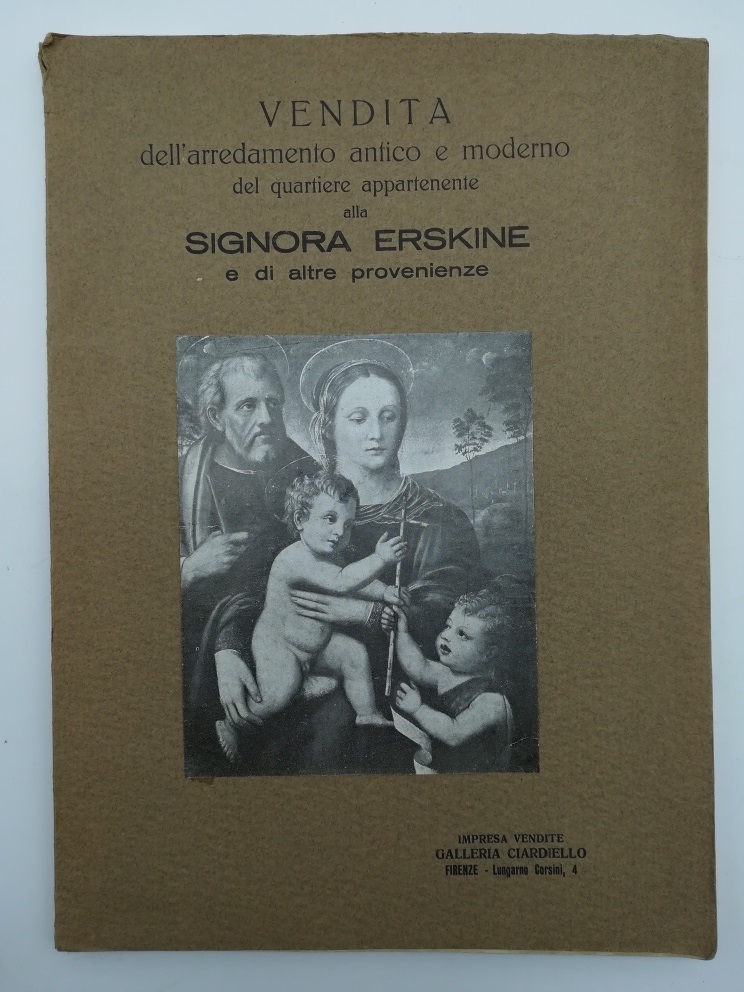 Vendita dell'arredamento antico e moderno del quartiere appartenente alla Signora Erskine e di altre provenienze